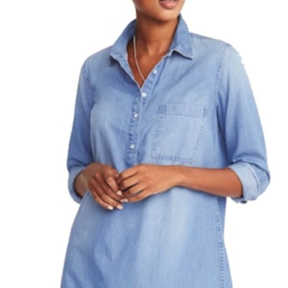 Old Navy Chambray Long Sleeved Shirt Dress | Size XL